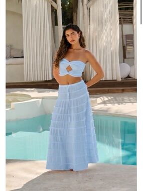 Navy Blue Maxi Beach Skirt